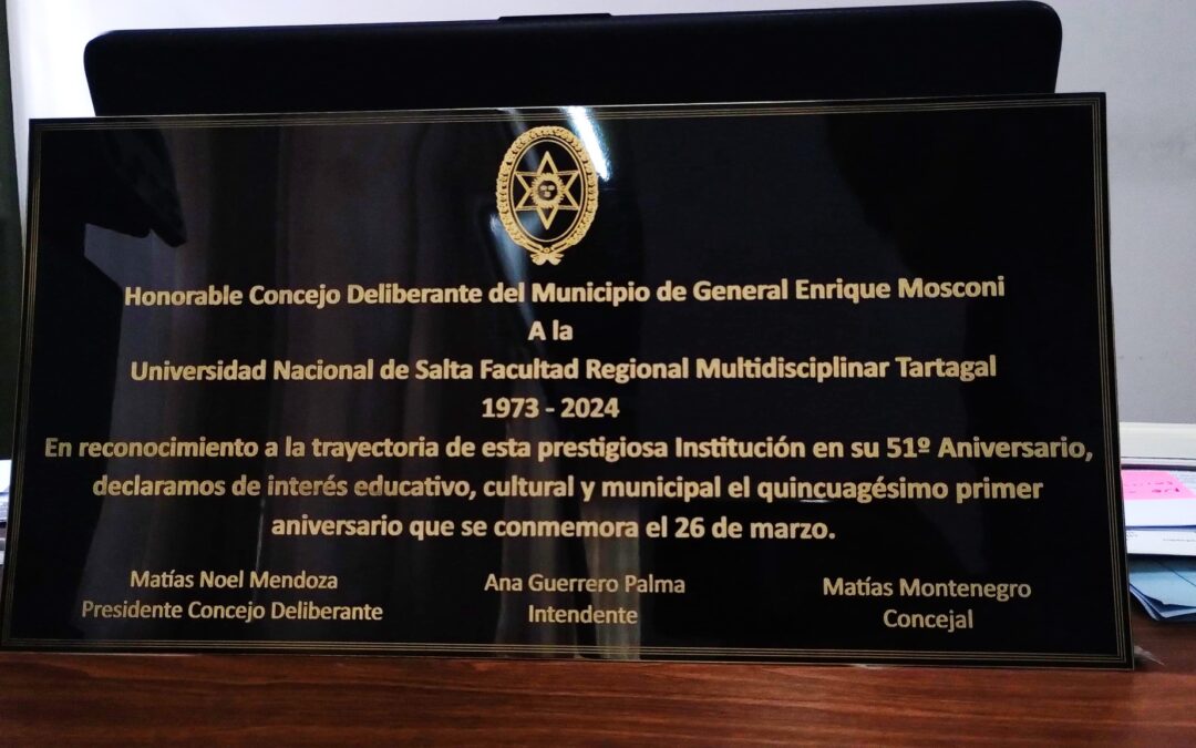  Reconocimiento Institucional a la Facultad Regional Multidisciplinar Tartagal